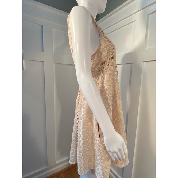 Free People Wherever You Go Mini Dress Ivory* Boho Chic with Crochet Detail WD20 - Picture 11 of 13
